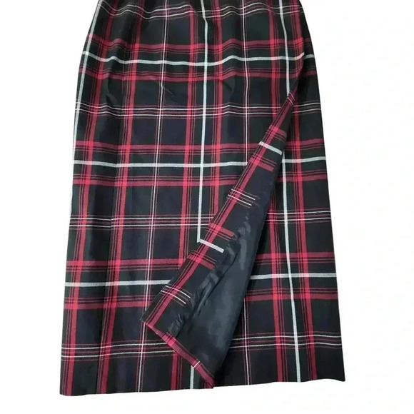 Vintage Charter Club Tartan Plaid Wrap Maxi Skirt Size 10 Wool Blend - Picture 3 of 7